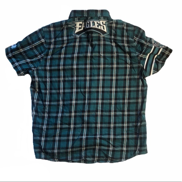 NFL Eagles short sleeve plaid button down - Picture 2 of 4
